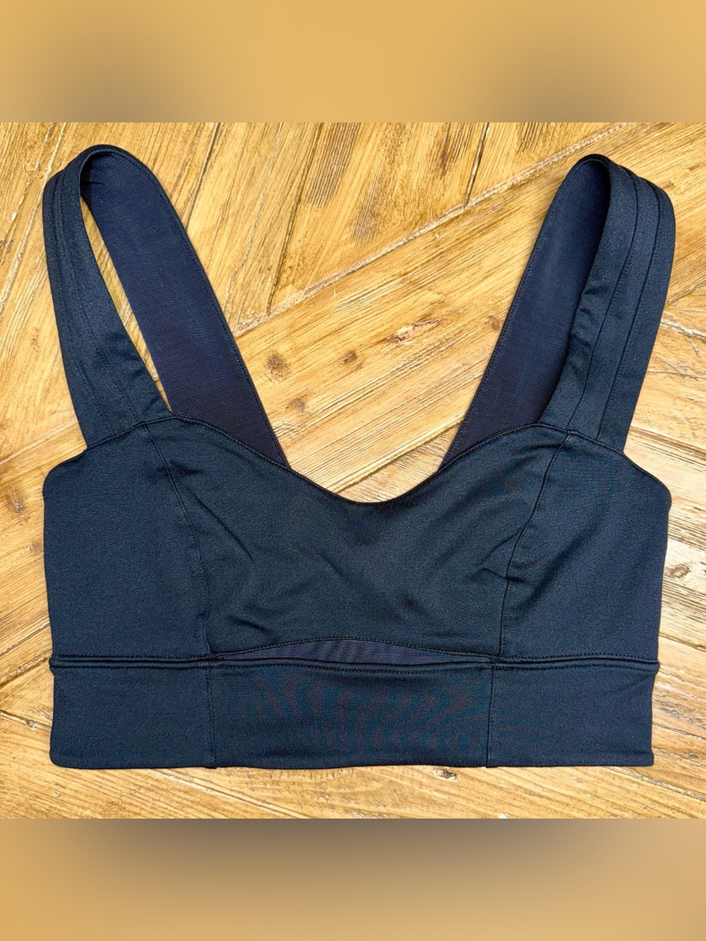 FP Movement Free People Black Mesh Cutout Twist Back Sports Bra Top Size XS/S